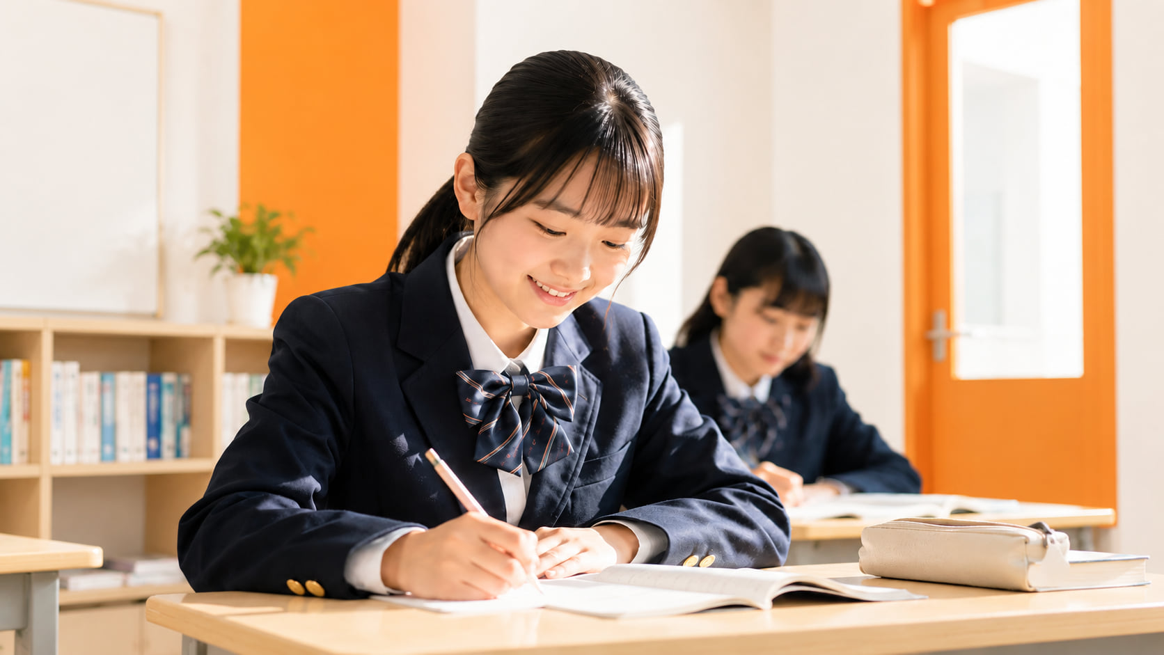 自習スペースで受験勉強・復習に取り組む生徒